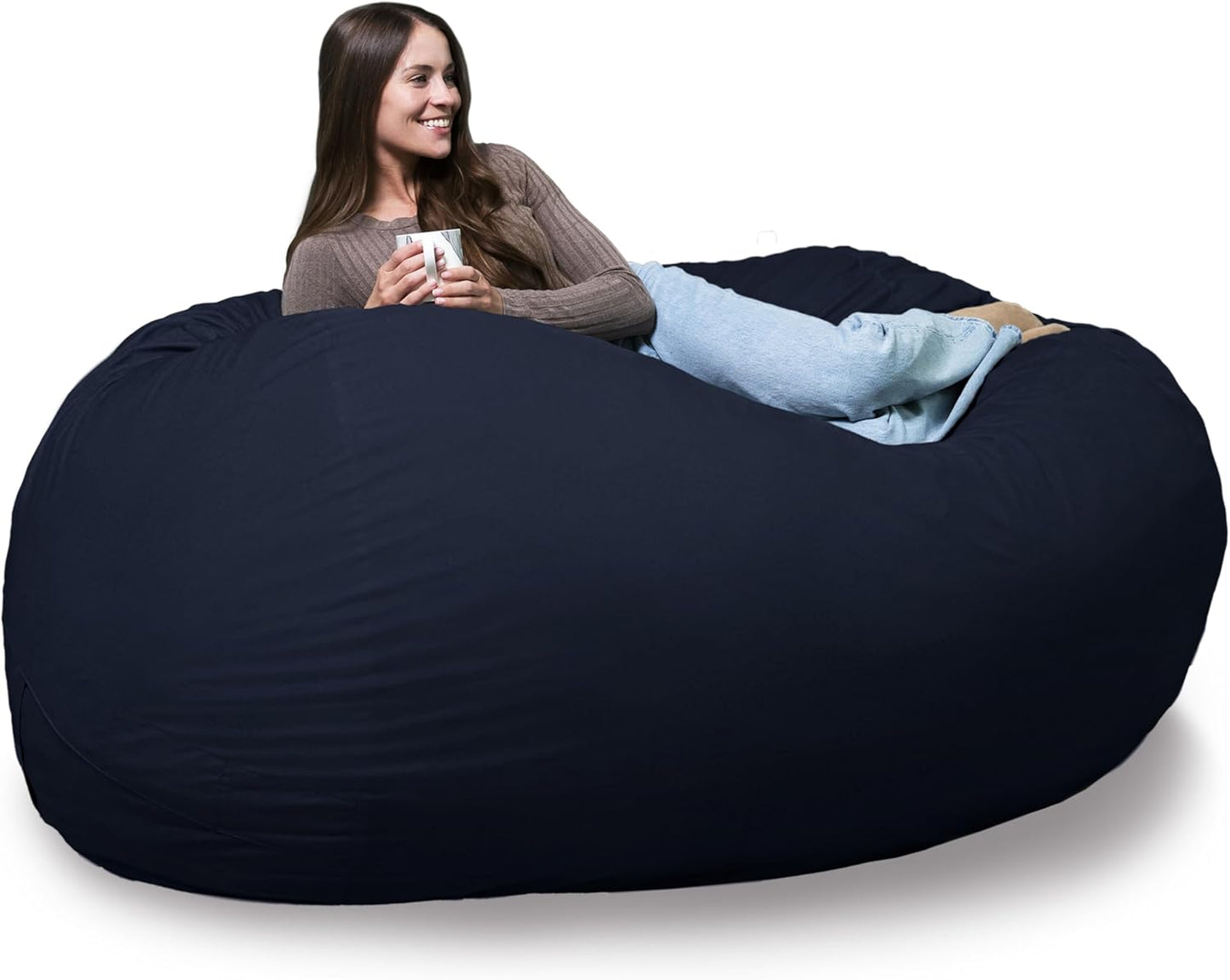Fuf XL Foam Beanbag Chair W/Liner, Cobalt Lenox