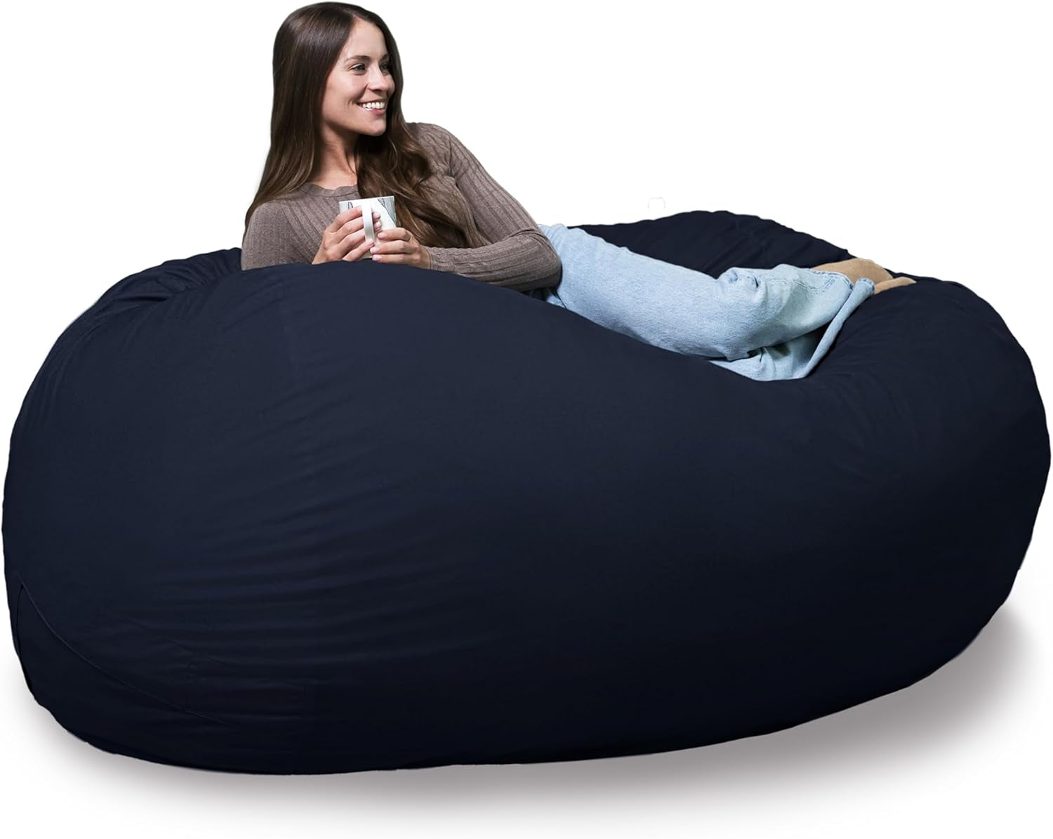 Fuf XL Foam Beanbag Chair W/Liner, Cobalt Lenox